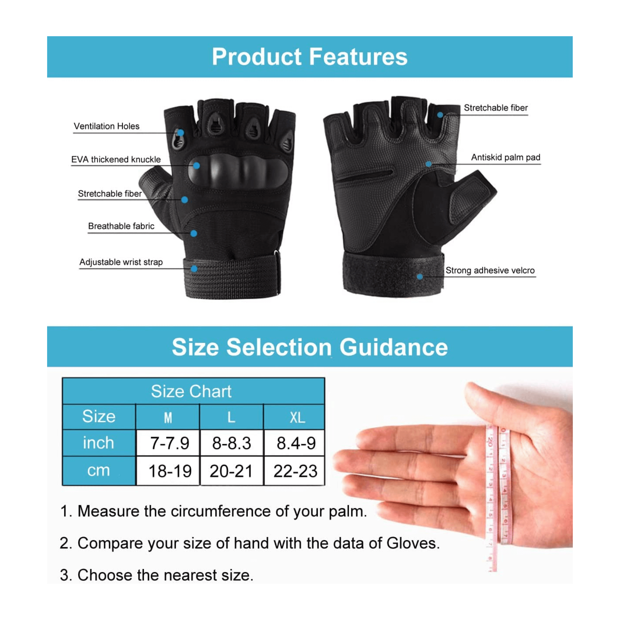 Tactical Fingerless Airsoft Gloves for Outdoor Sports, Paintball, and Motorcycling by Jupiter Gear