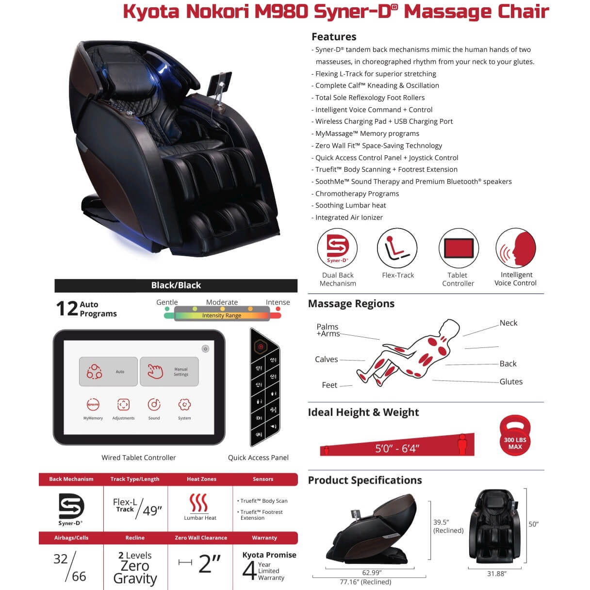 Certified Pre-Owned Kyota Nokori M980 Massage Chair - Best Body Massage Chair