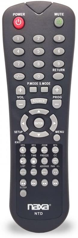 NAXA Original Replacement Remote Control for Naxa NT and NTD Model 12 Volt TVs and TV/DVD Combo Players by Jupiter Gear