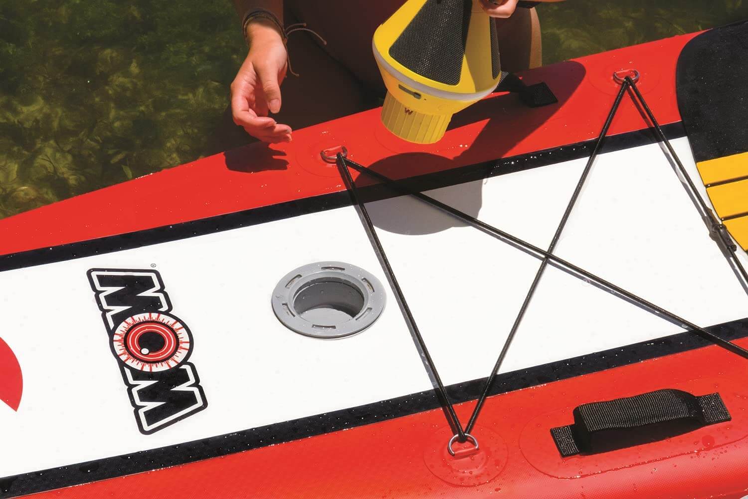 WOW Sports WOW-SOUNDBOARD SUP Stand Up Inflatable Paddleboard with WOW-SOUND Buoy (21-3010) by Jupiter Gear