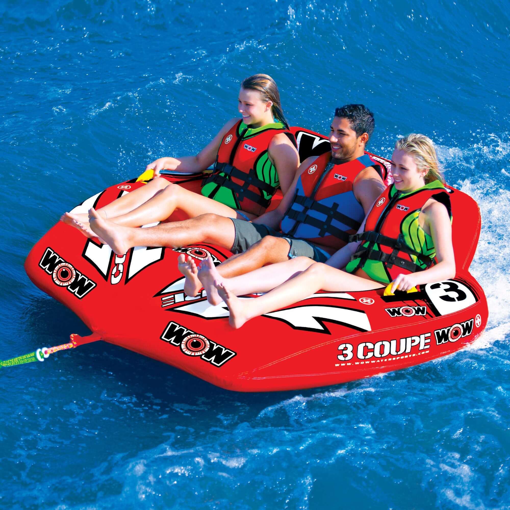 WOW Sports 3 Person Coupe Cockpit Towable Water Tube For Pool and Lake (15-1040) by Jupiter Gear