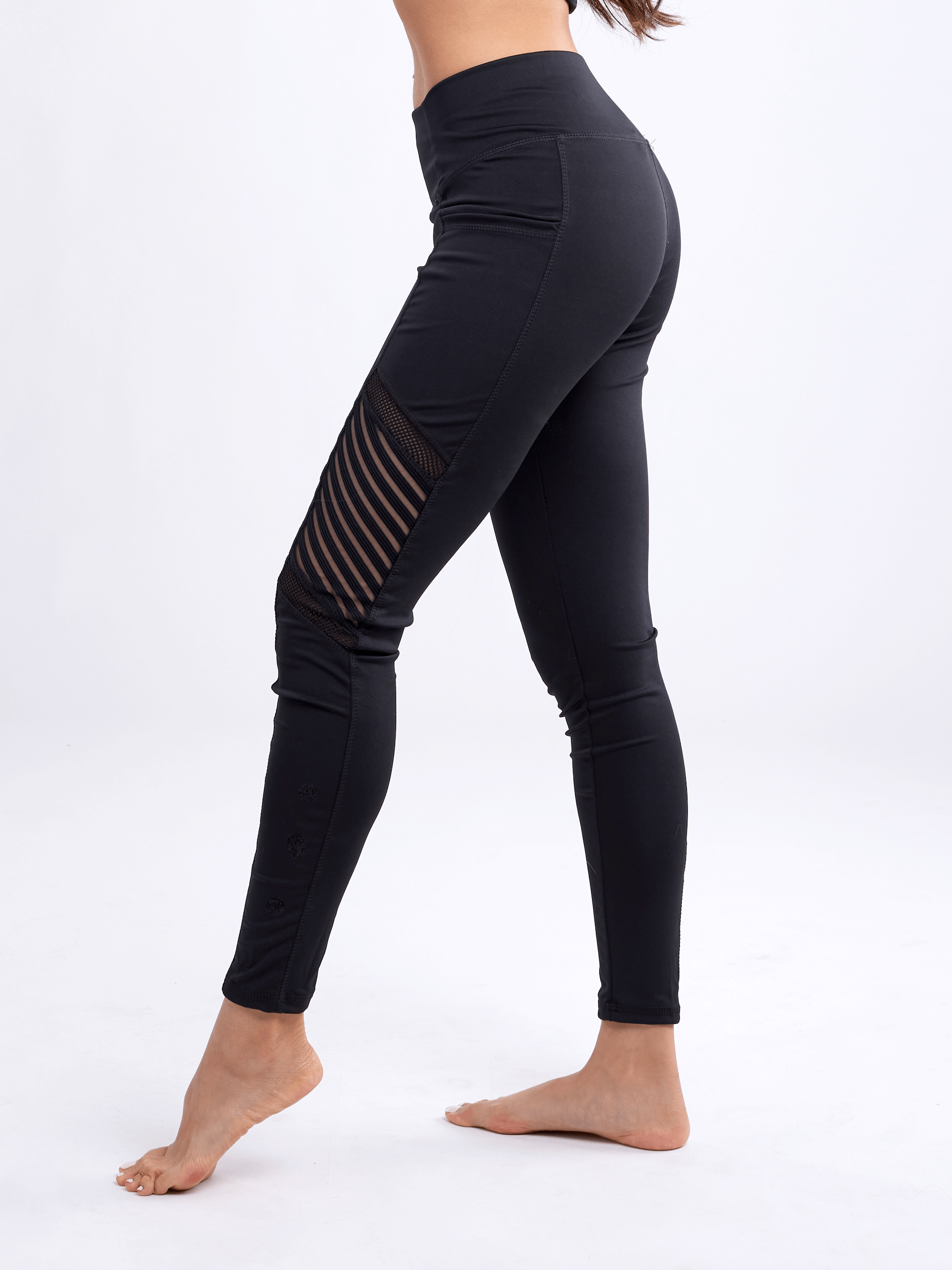 JupiterGear High-Waisted Pilates Leggings with Side Pockets & Mesh Panels by Jupiter Gear