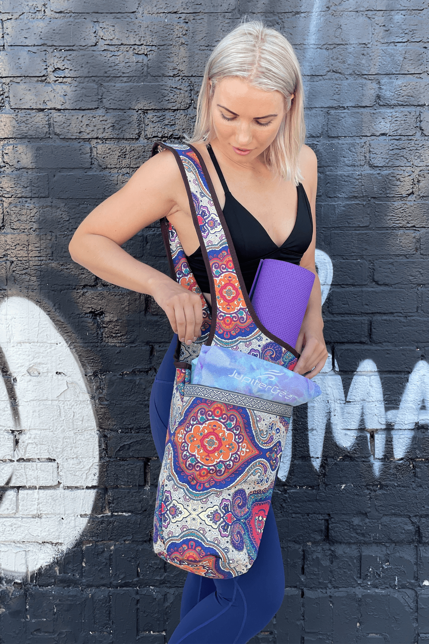 JupiterGear Yoga Mat Carrying Tote Bag with Large Pockets by Jupiter Gear