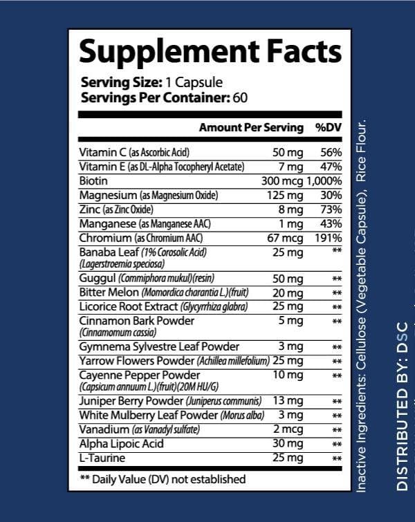 DSC Blood Sugar Ultra Support Supplement by DIABETIC SOCK CLUB