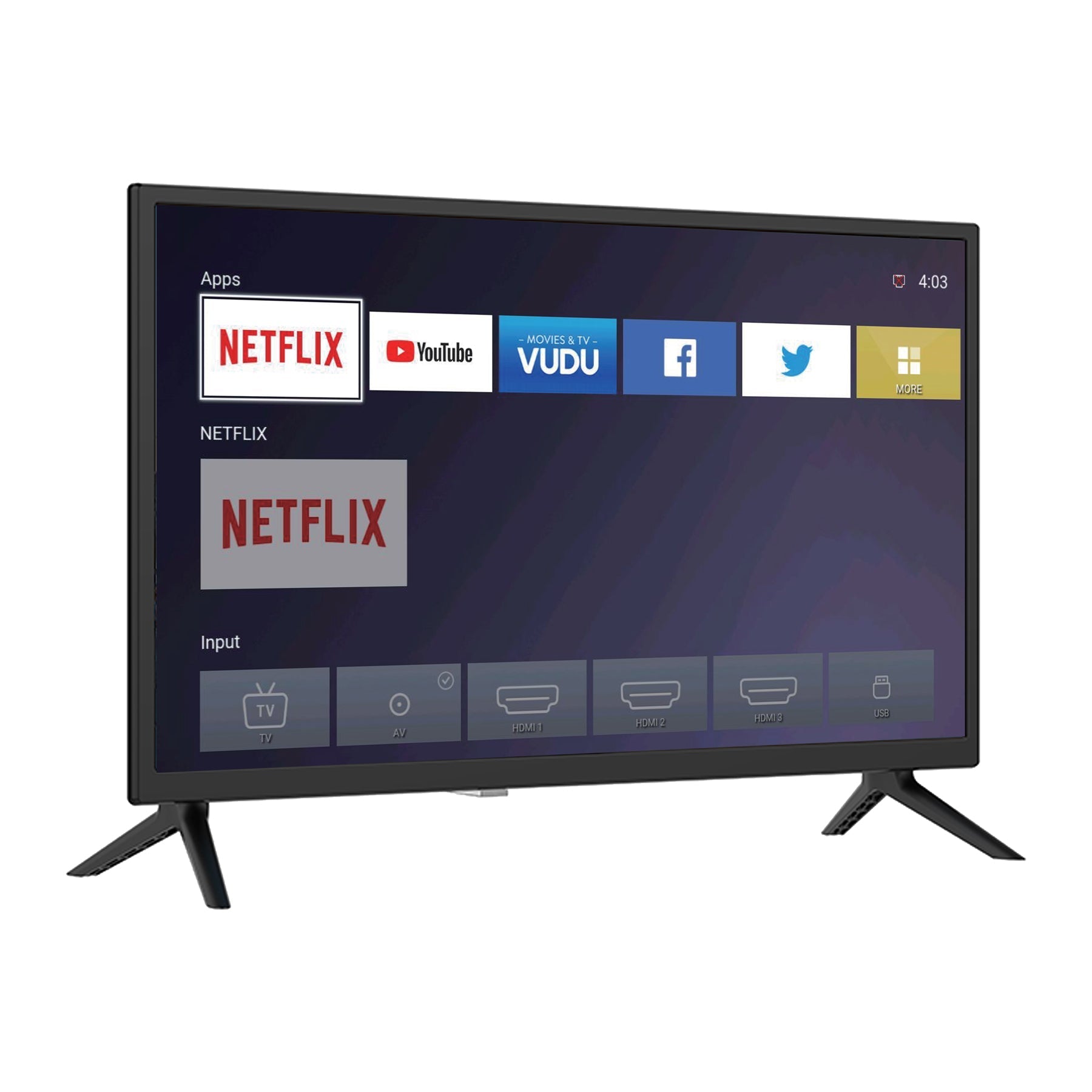 24" Supersonic Smart HDTV DLED HD WiFi with 3 HDMI Inputs and 2 USB Inputs by Jupiter Gear