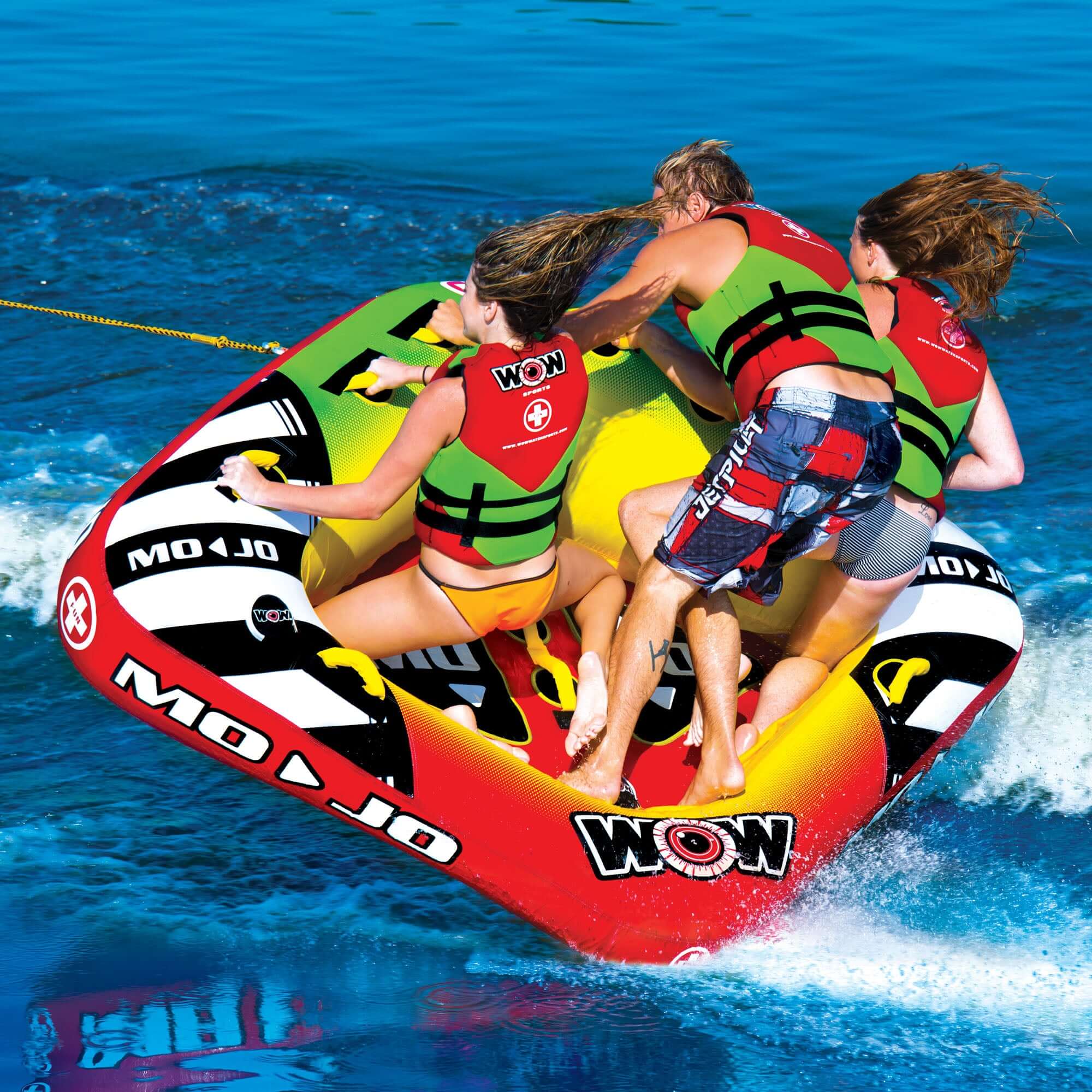 WOW Sports Mojo 1- 3 Person Towable Water Tube For Pool and Lake (16-1070) by Jupiter Gear