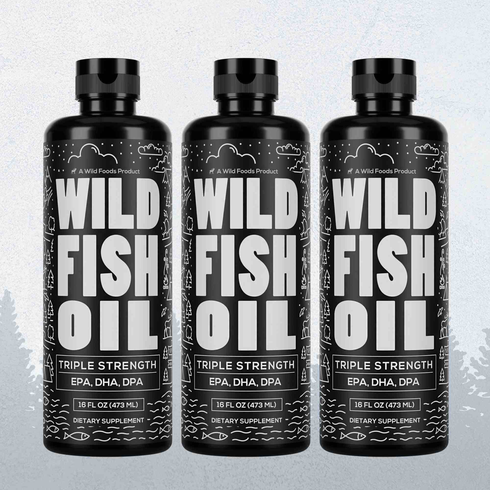 Fish Oil Liquid, 94 servings - Omega-3 DHA, EPA, DPA by Wild Foods