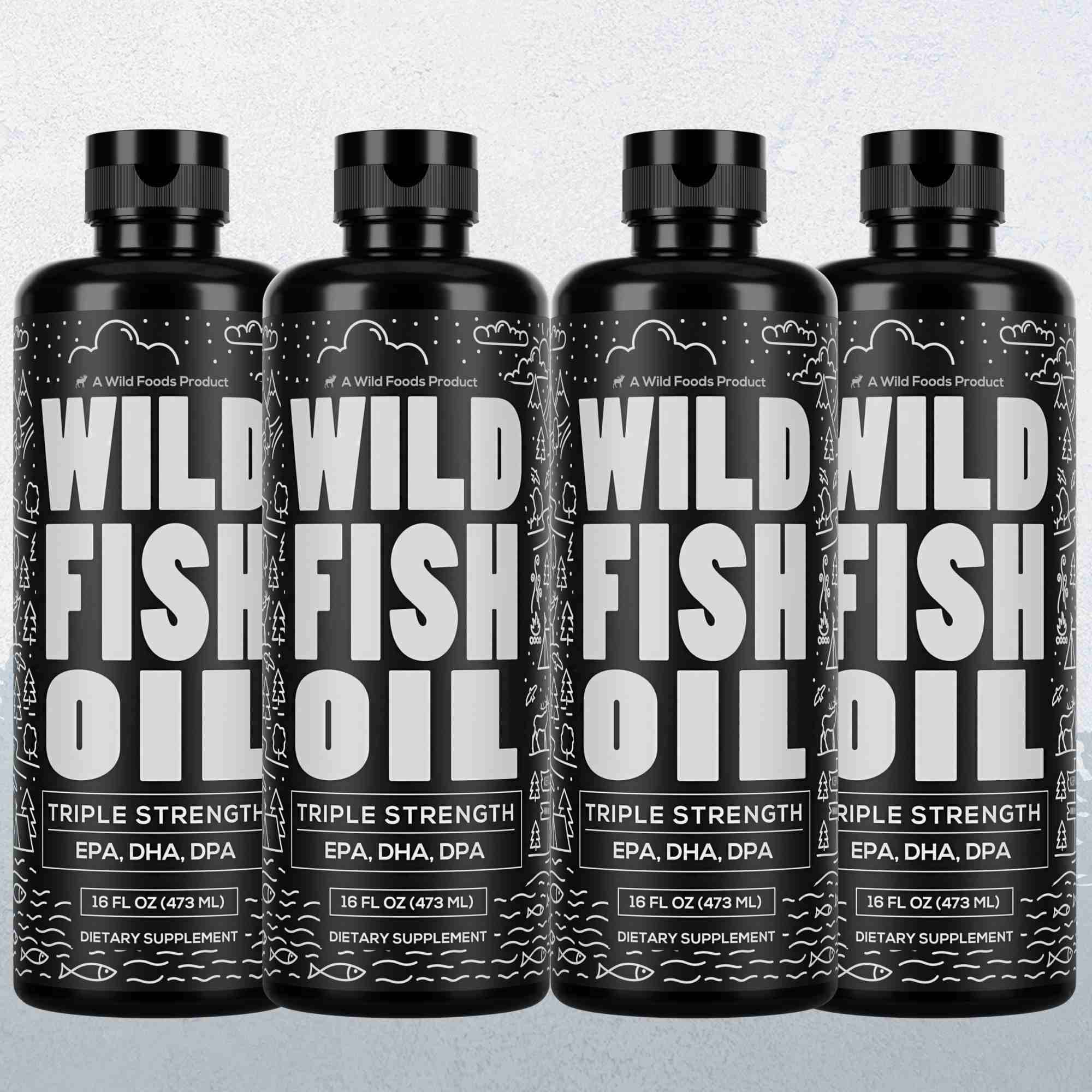 Fish Oil Liquid, 94 servings - Omega-3 DHA, EPA, DPA by Wild Foods