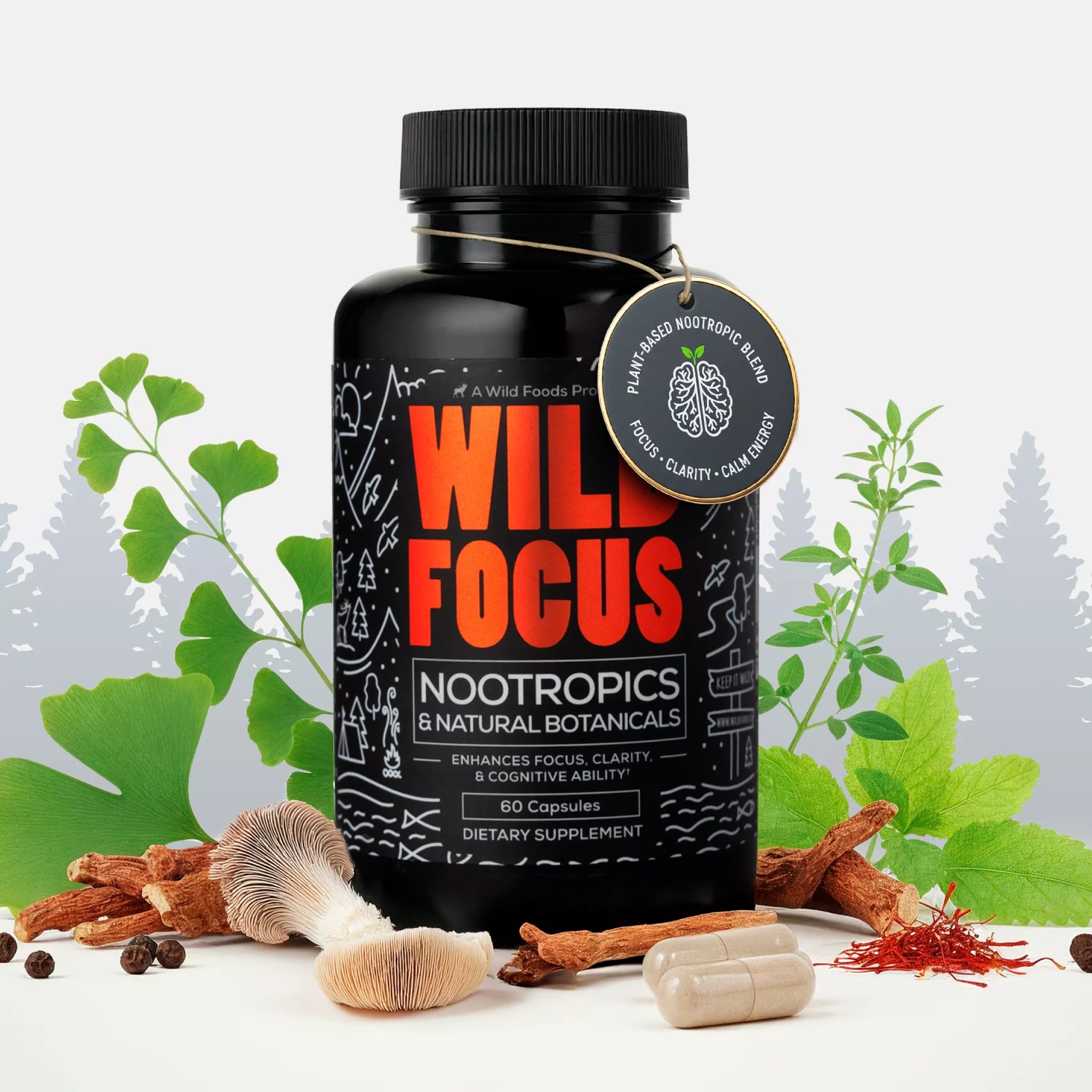 Focus Nootropic Blend, 30 servings – Cognitive Support for Memory & Focus by Wild Foods