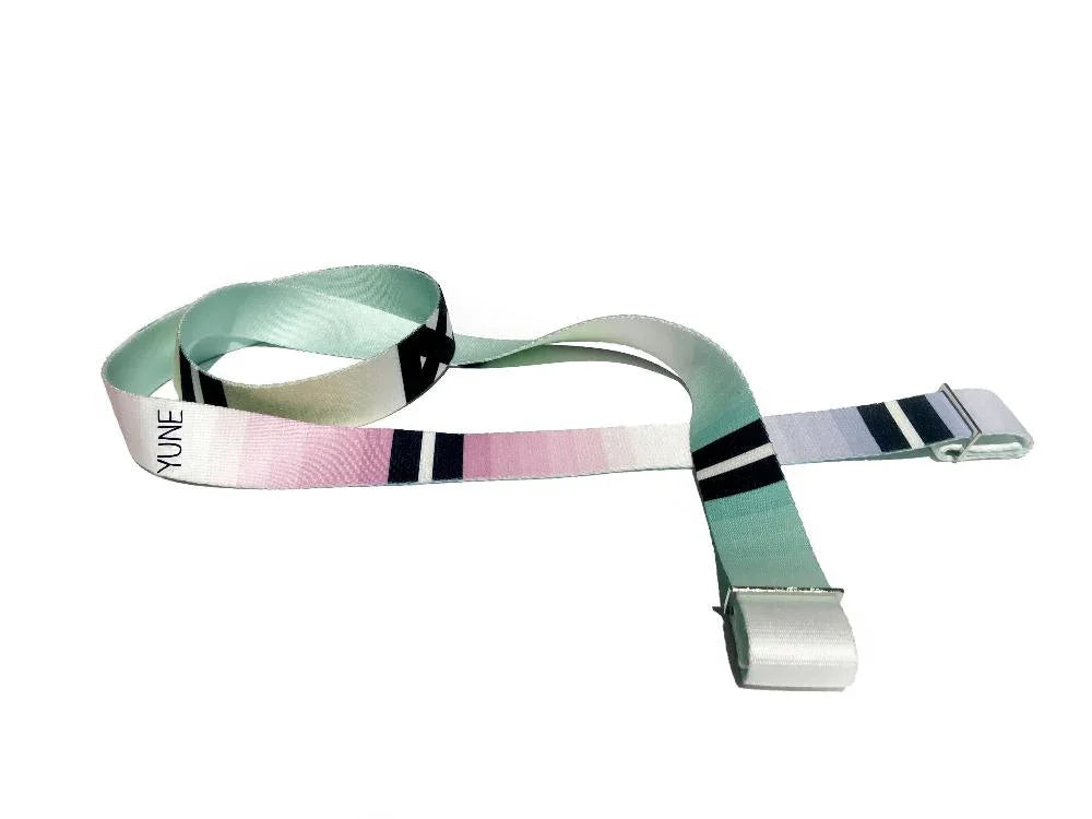 Yoga Strap | Stretching Strap | Metal Buckles | Multi Color | Yune Yoga | The Helena - Yune Yoga