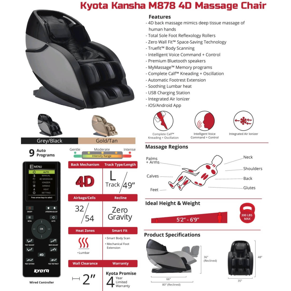 Kyota Kansha M878 Massage Chair - Best Body Massage Chair