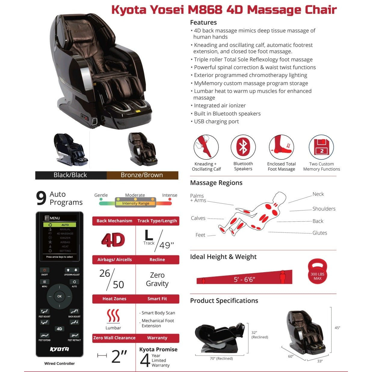 Kyota Yosei M868 Massage Chair - Best Body Massage Chair