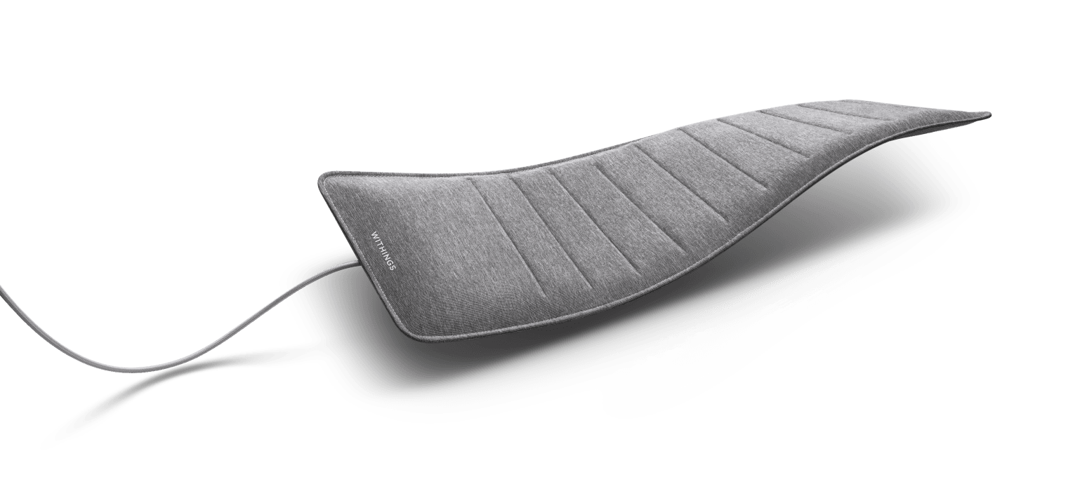 Gray sleep tracking mat on a transparent background