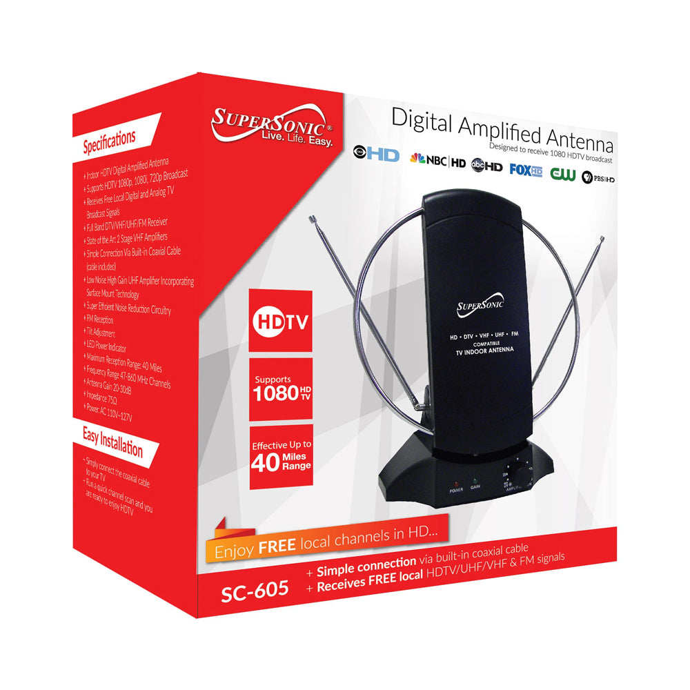 Supersonic HDTV Digital Amplified Indoor Antenna by Jupiter Gear