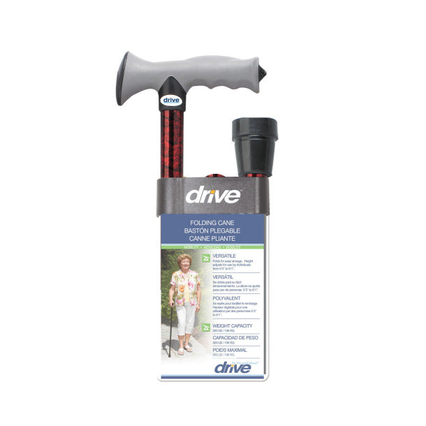 קנים מתקפלים מאלומיניום עם אחיזת ג'ל, מתכוונן לגובה