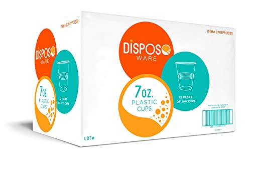 DisposoWare 7 Ounce. Plastic Cups 1200/Case