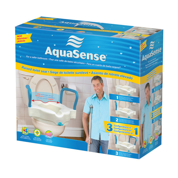 מושב אסלה מוגבה מסוג AquaSense 3-in-1
