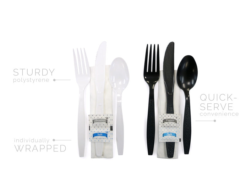 CrystalWare Ambiance Heavy Weight PS Cutlery Kit - 6 Piece, 250/Case