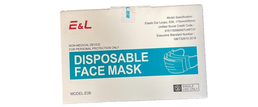 E&L Disposable 3 Ply Face Masks - 2000/CS