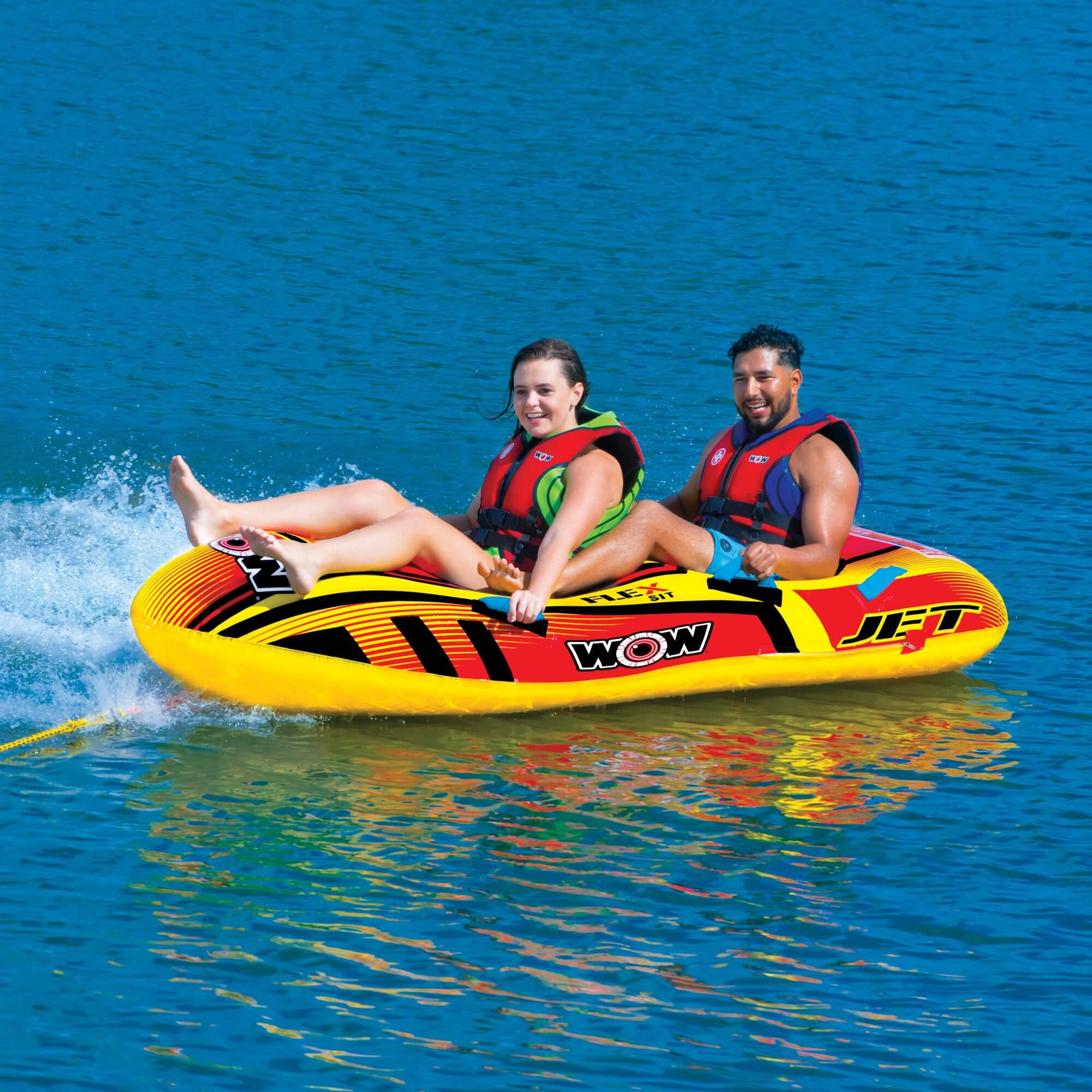 WOW Sports Jet Boat 2 Person Towable Water Tube For Pool and Lake (17-1020) by Jupiter Gear