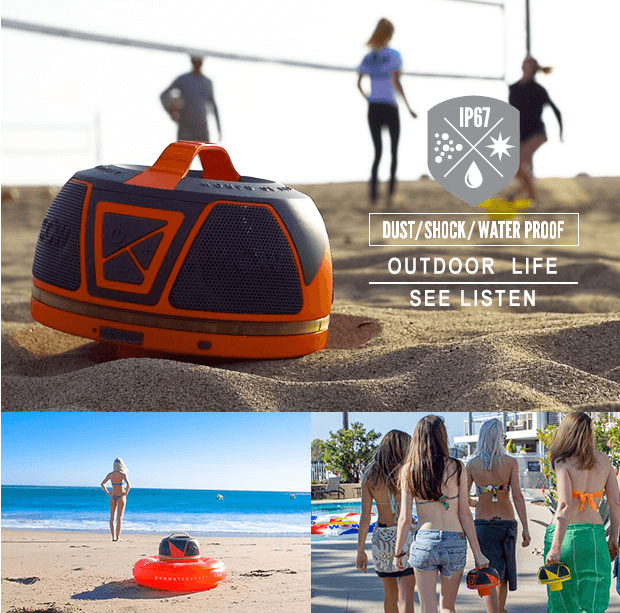 WOW Sports WOW-SOUND Floating Waterproof Stereo Bluetooth Speaker by Jupiter Gear