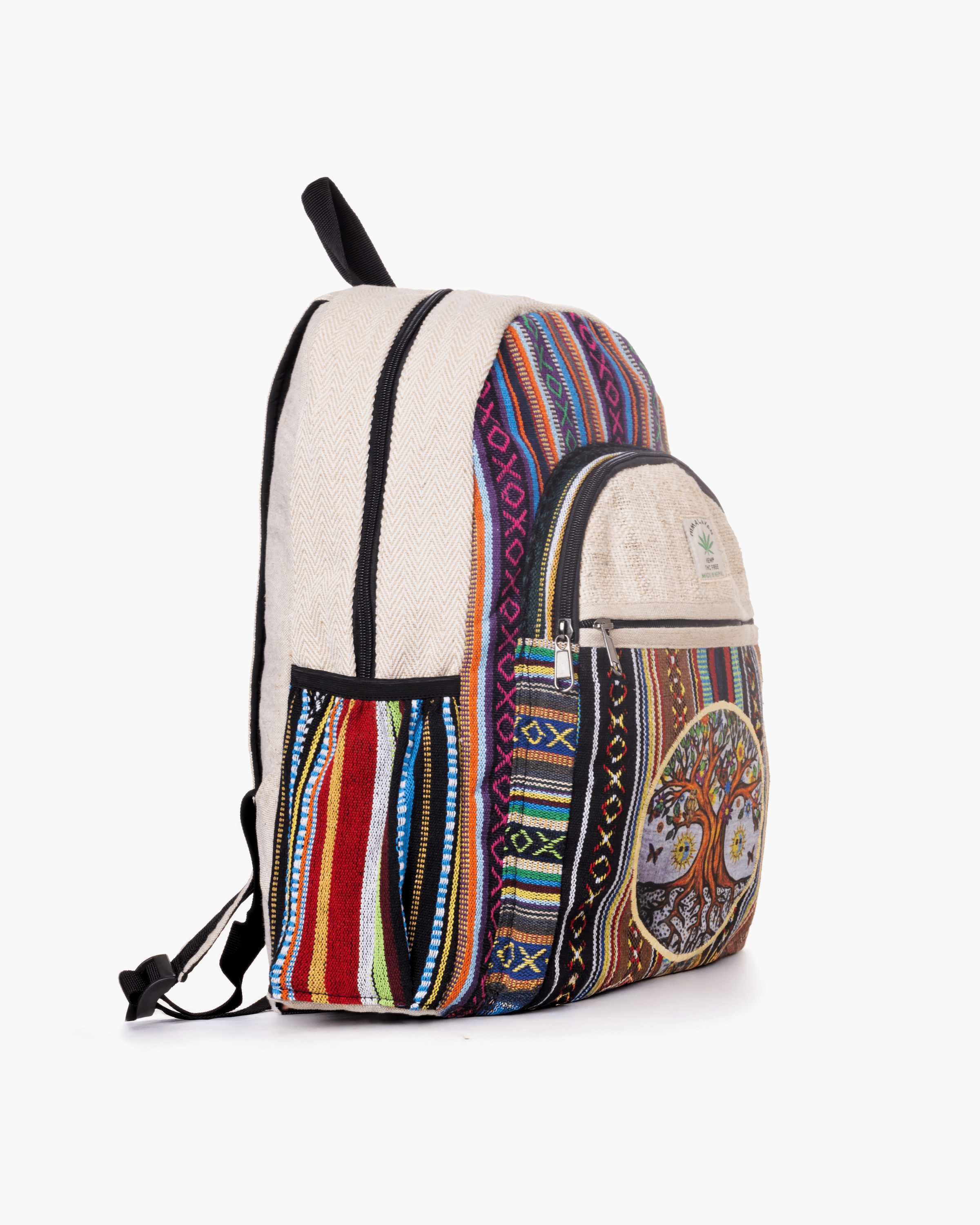 Kathmandu Collection Handmade Cotton and Hemp Tree of Life Backpack by Jupiter Gear