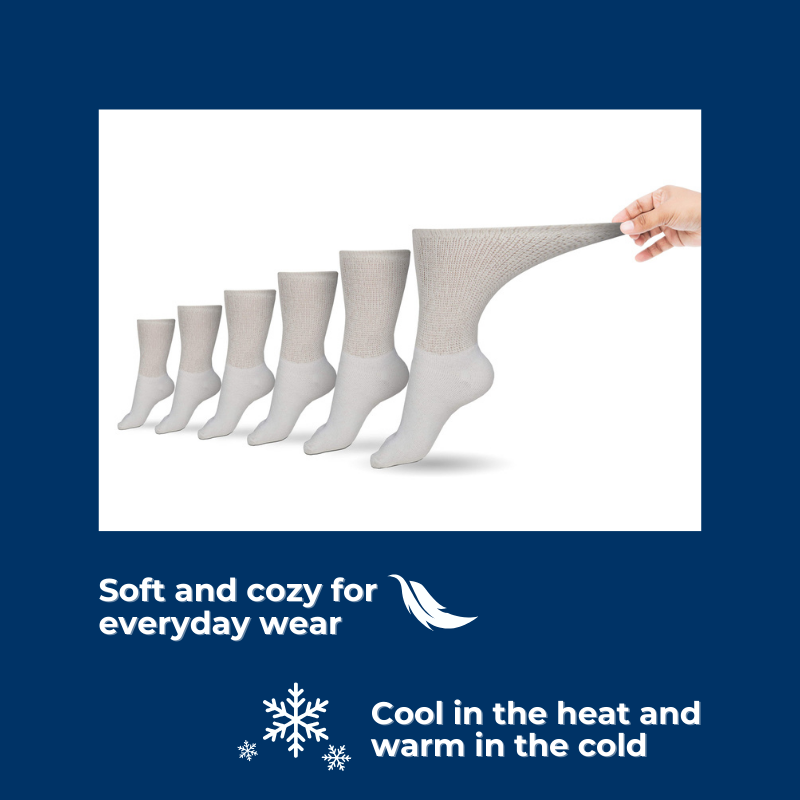Women's Cotton Diabetic Crew Socks (6 Pair) by DIABETIC SOCK CLUB