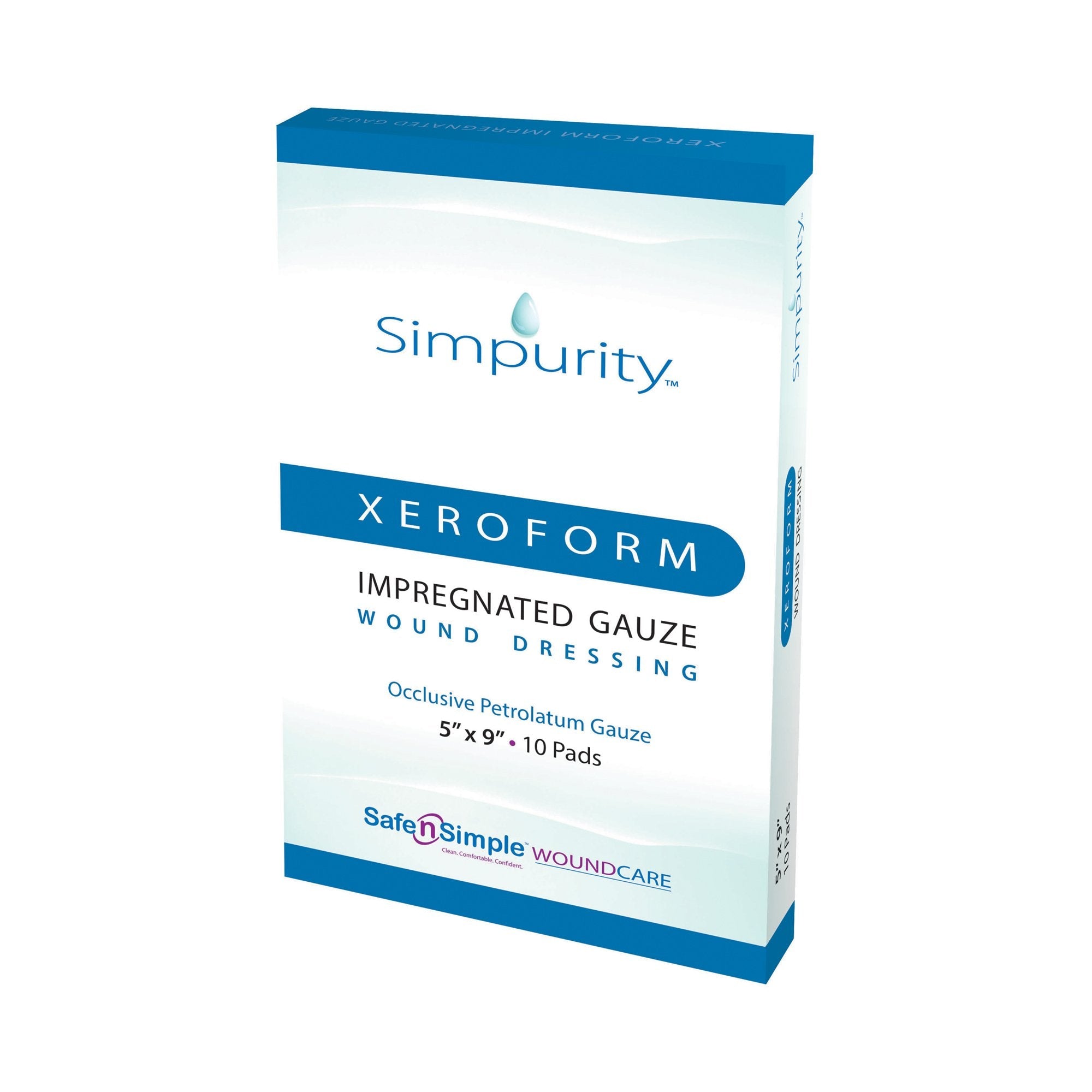 Safe N Simple Simpurity Xeroform Petrolatum Impregnated Gauze Wound Dressing (100 Count)