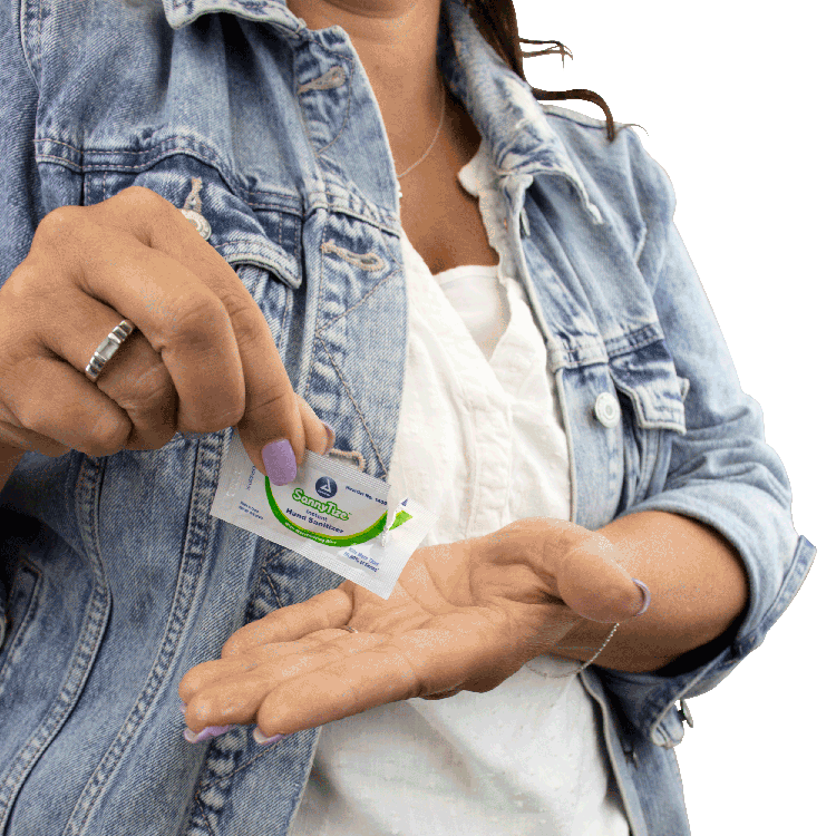 Dynarex SannyTize Instant Hand Sanitizer, 0.9 g Packet, 144ea/bx, 12bxs/case (1728 Count)