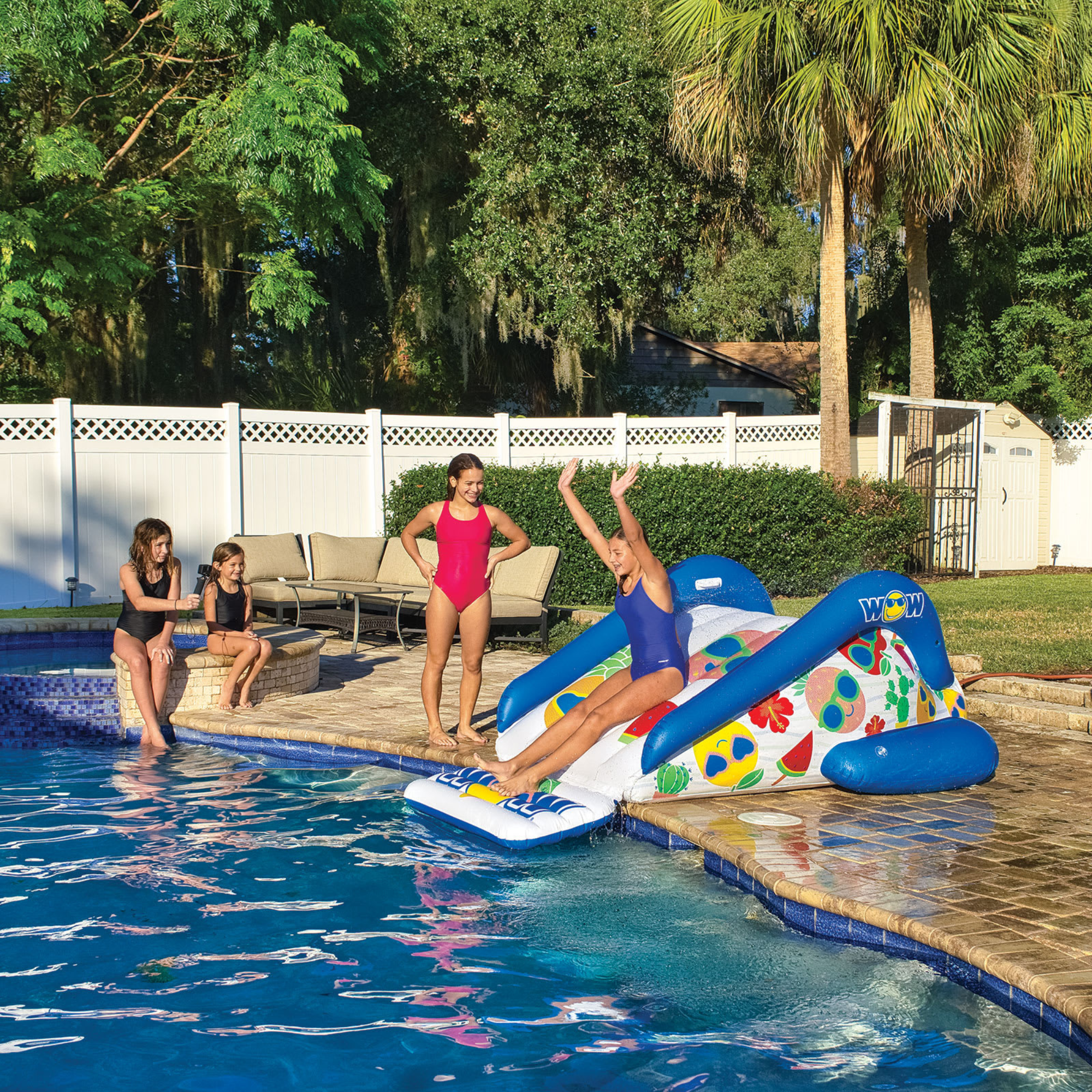 WOW Sports Fruit Fun Soaker Sprinkler Inflatable Slide for In-Ground Pools by Jupiter Gear