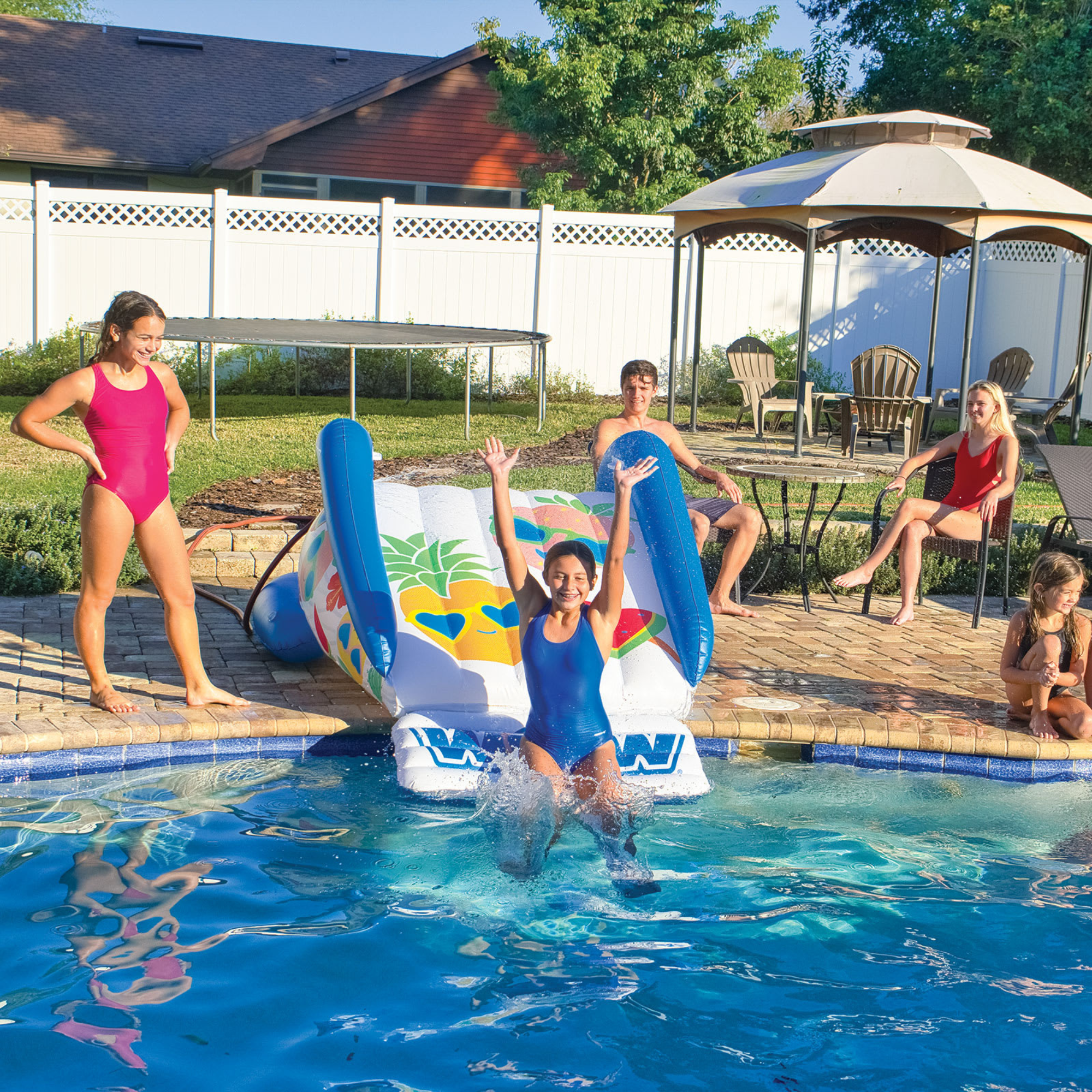 WOW Sports Fruit Fun Soaker Sprinkler Inflatable Slide for In-Ground Pools by Jupiter Gear