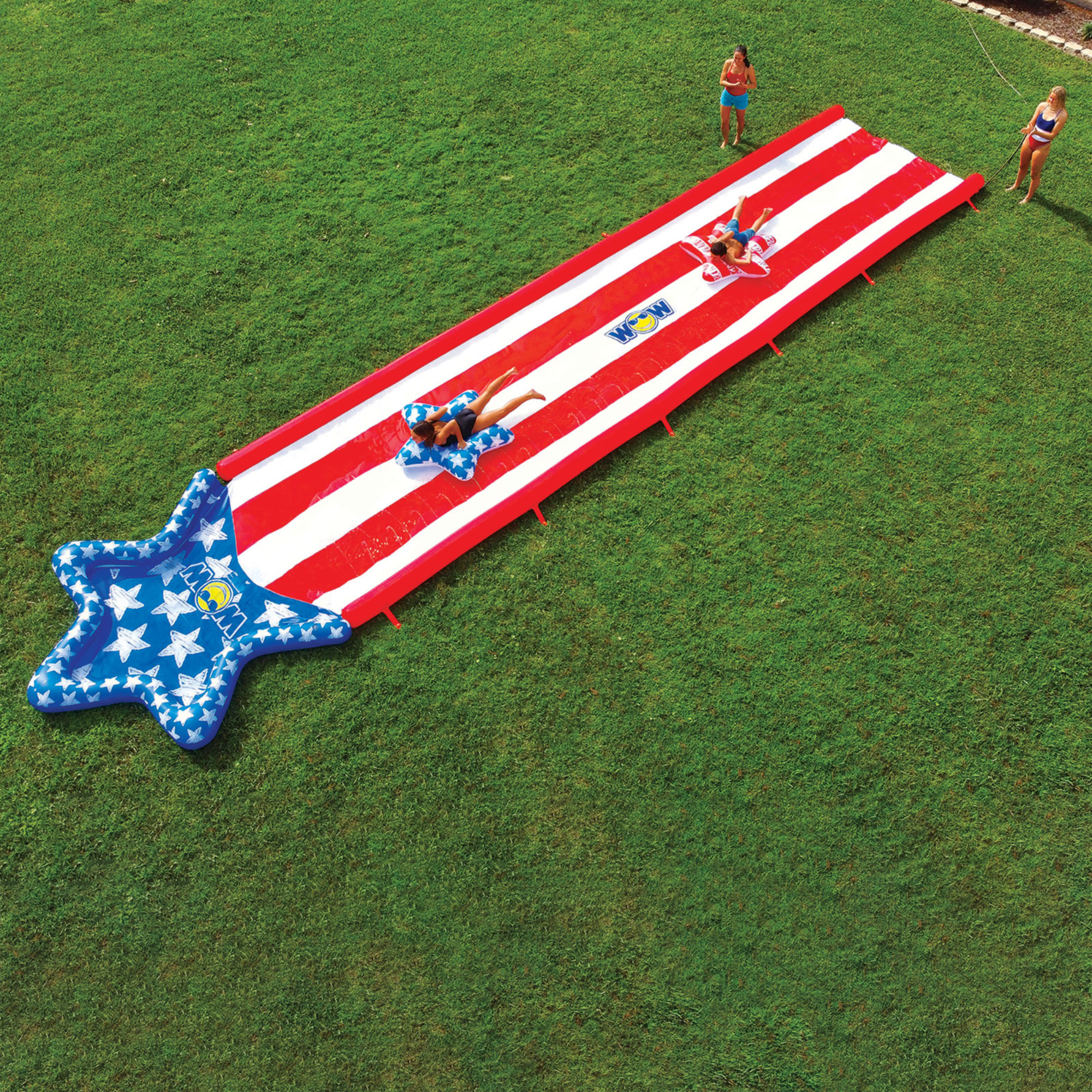 WOW Sports Americana Stars & Stripes Giant 40ft Backyard Super Slide by Jupiter Gear