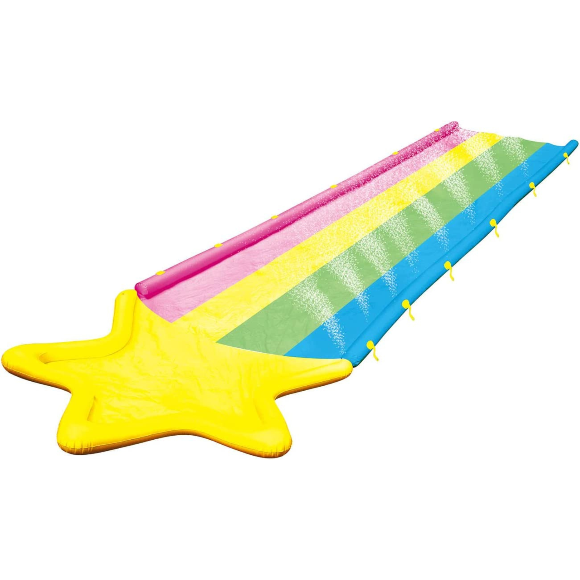 WOW Sports 40' x 8' Rainbow Star Super Slide with 2 Inflatable Sleds by Jupiter Gear