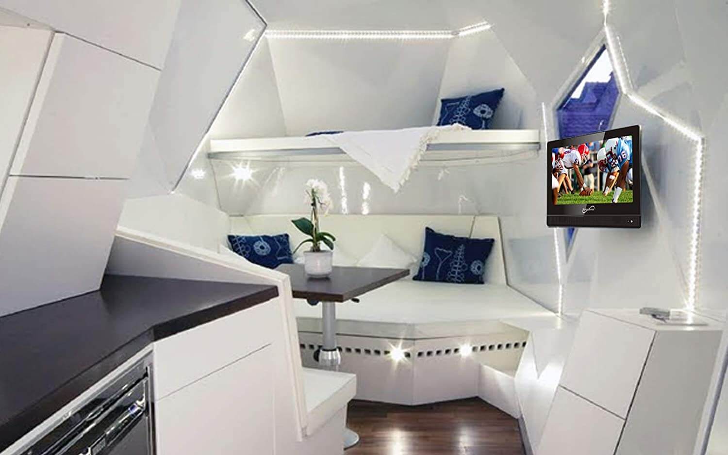 Supersonic 13.3" 12 Volt AC/DC LED HDTV with DVD Player, USB, SD Card Reader and HDMI by Jupiter Gear