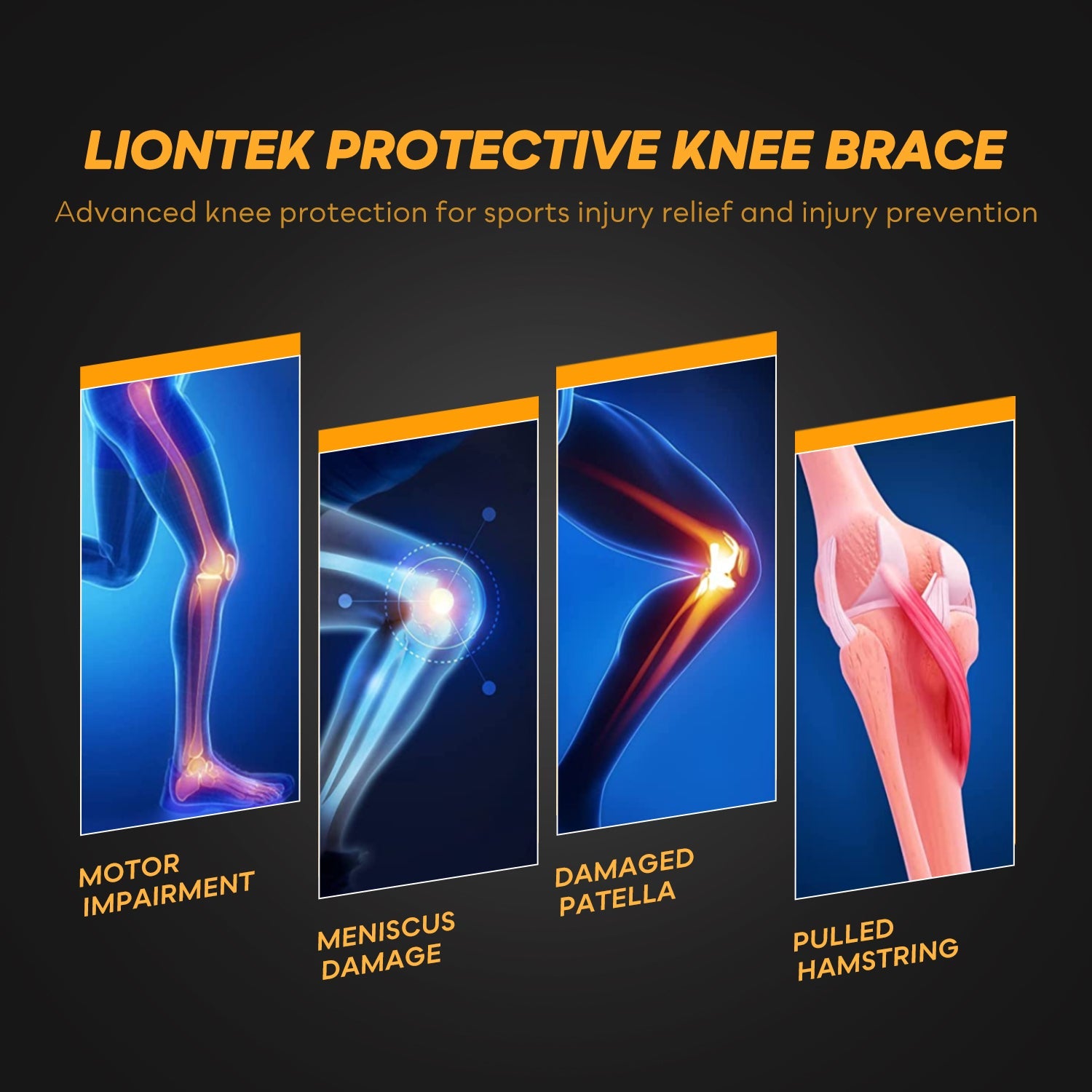 LIONTEK Knee Sleeve Pair - Compression Sleeve by Liontek