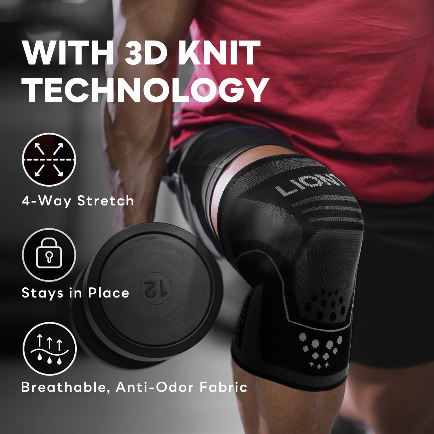 LIONTEK Knee Sleeve Pair - Compression Sleeve by Liontek