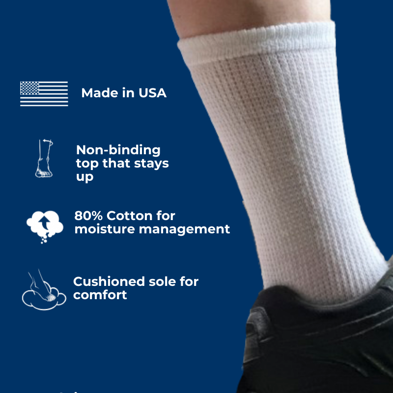 Women's Cotton Diabetic Crew Socks (6 Pair) by DIABETIC SOCK CLUB