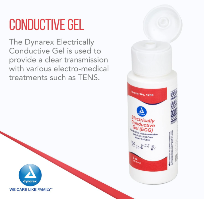 Dynarex Electrically Conductive Gel (ECG), 2 oz. Bottle, 72/case (72 Count)