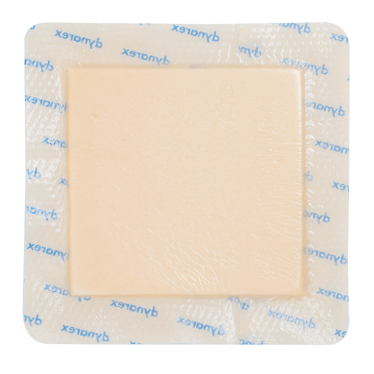 Dynarex SiliGentle AG - Silver Silicone Bordered Foam Dressing, 10ea/bx, 5bxs/cs (50 Count)