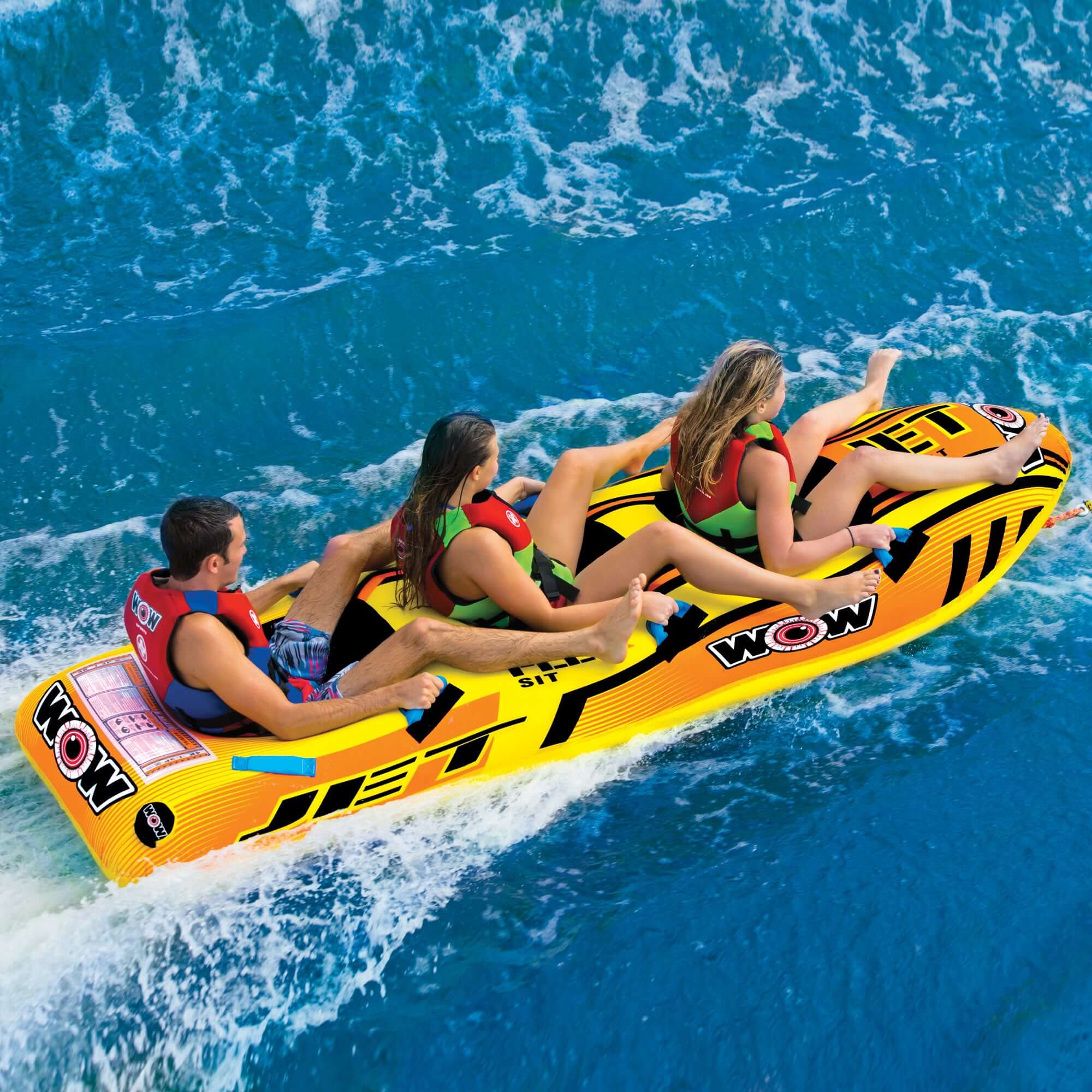 WOW Sports Jet Boat 3 Person Towable Water Tube For Pool and Lake (17-1030) by Jupiter Gear