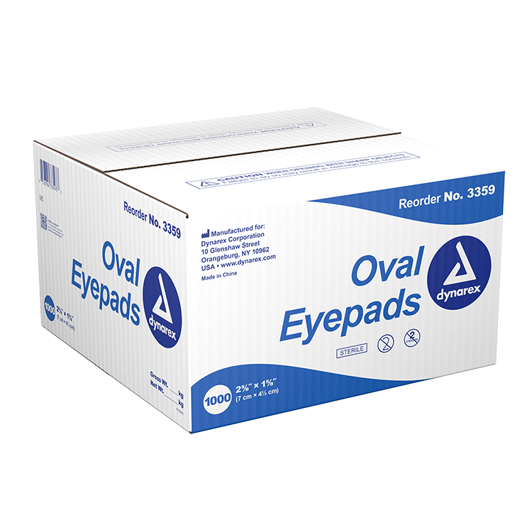 Dynarex Oval Eye Pads - Sterile, 2 5/8" x 1 5/8" - 1000ea/cs (1000 Count)