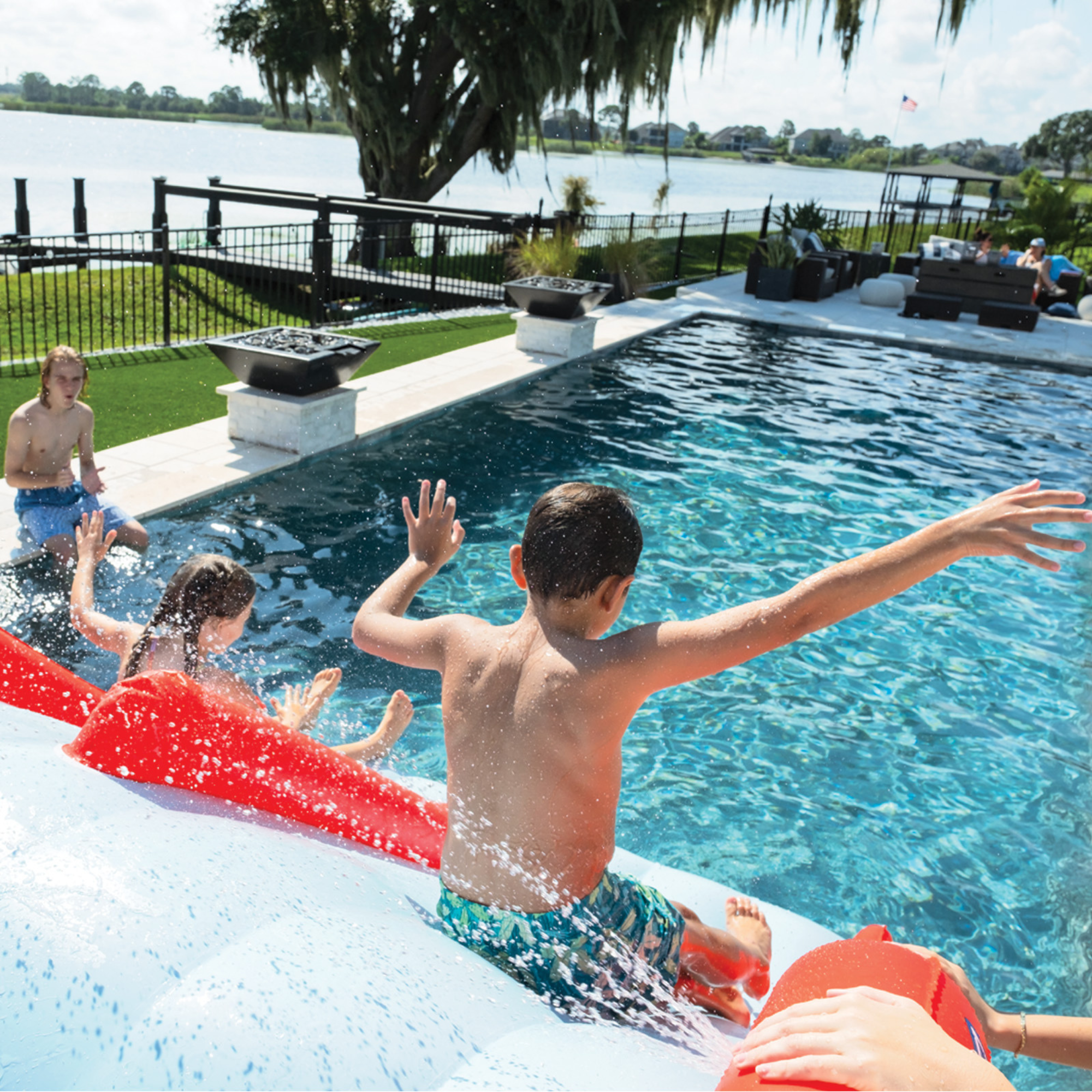 WOW Sports Big Kahuna Two-Lane Slide for In-Ground Pools by Jupiter Gear