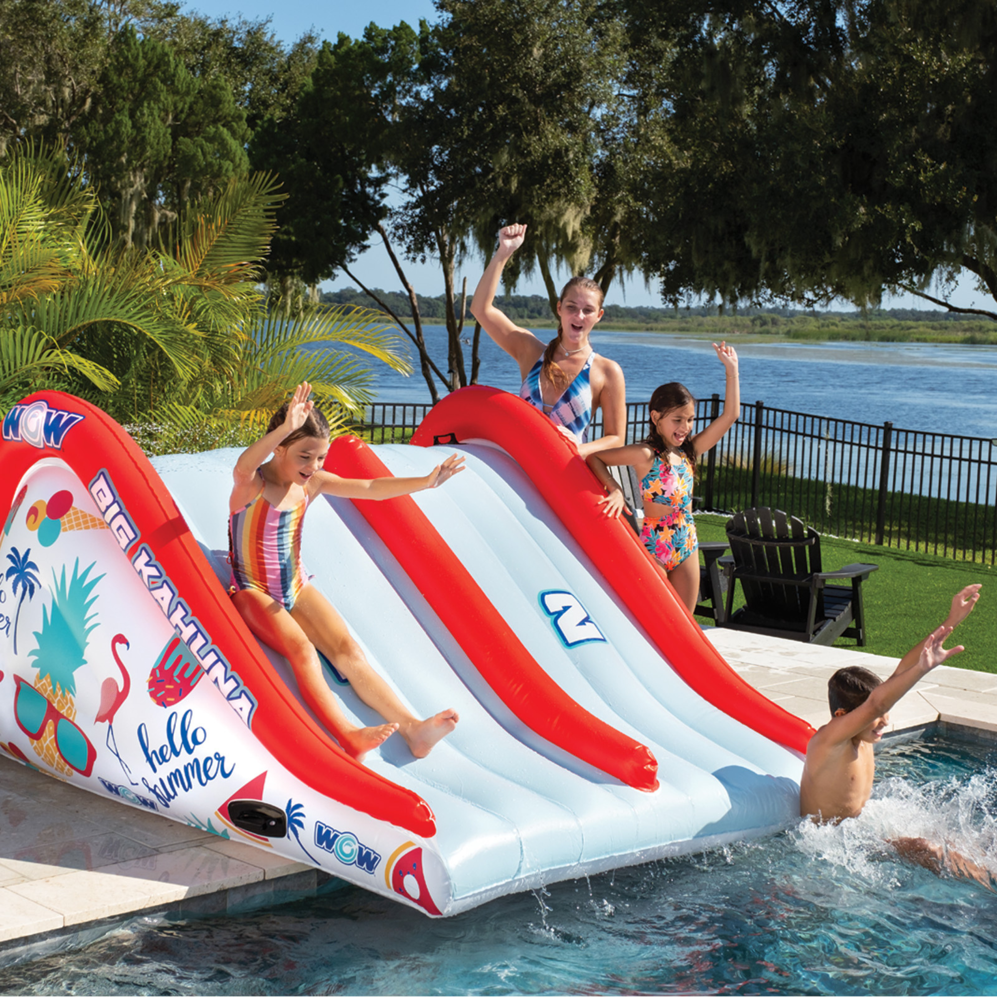 WOW Sports Big Kahuna Two-Lane Slide for In-Ground Pools by Jupiter Gear