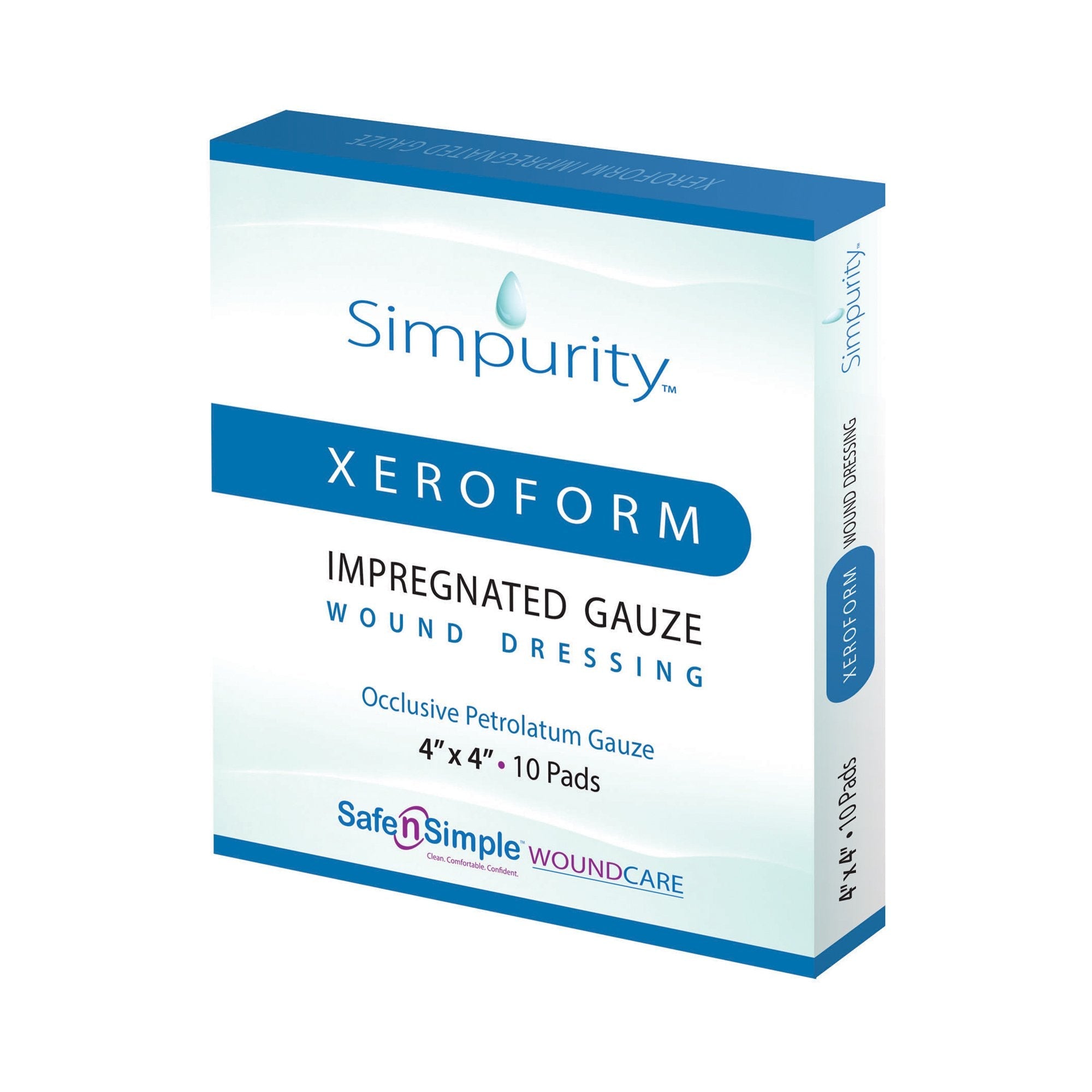 Safe N Simple Simpurity Xeroform Petrolatum Impregnated Gauze Wound Dressing (100 Count)