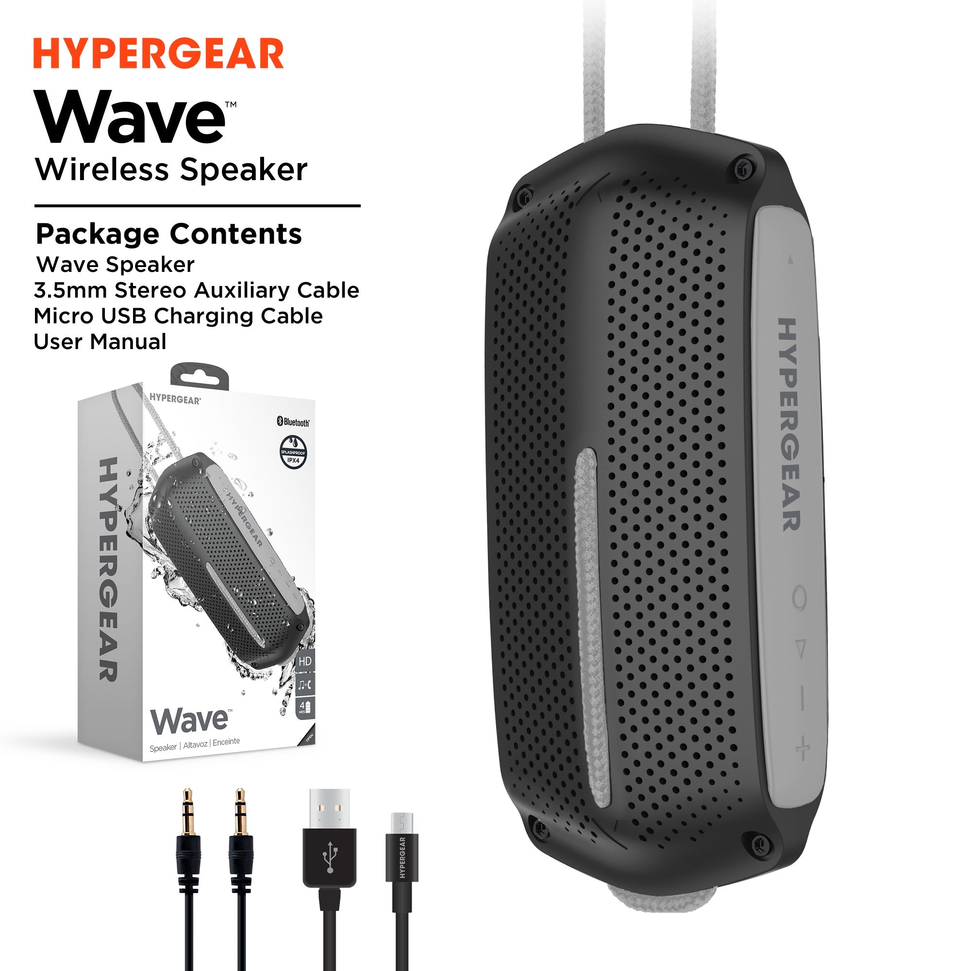 HyperGear Wave Water Resistant Wireless Speaker with Extended Battery Life by Jupiter Gear