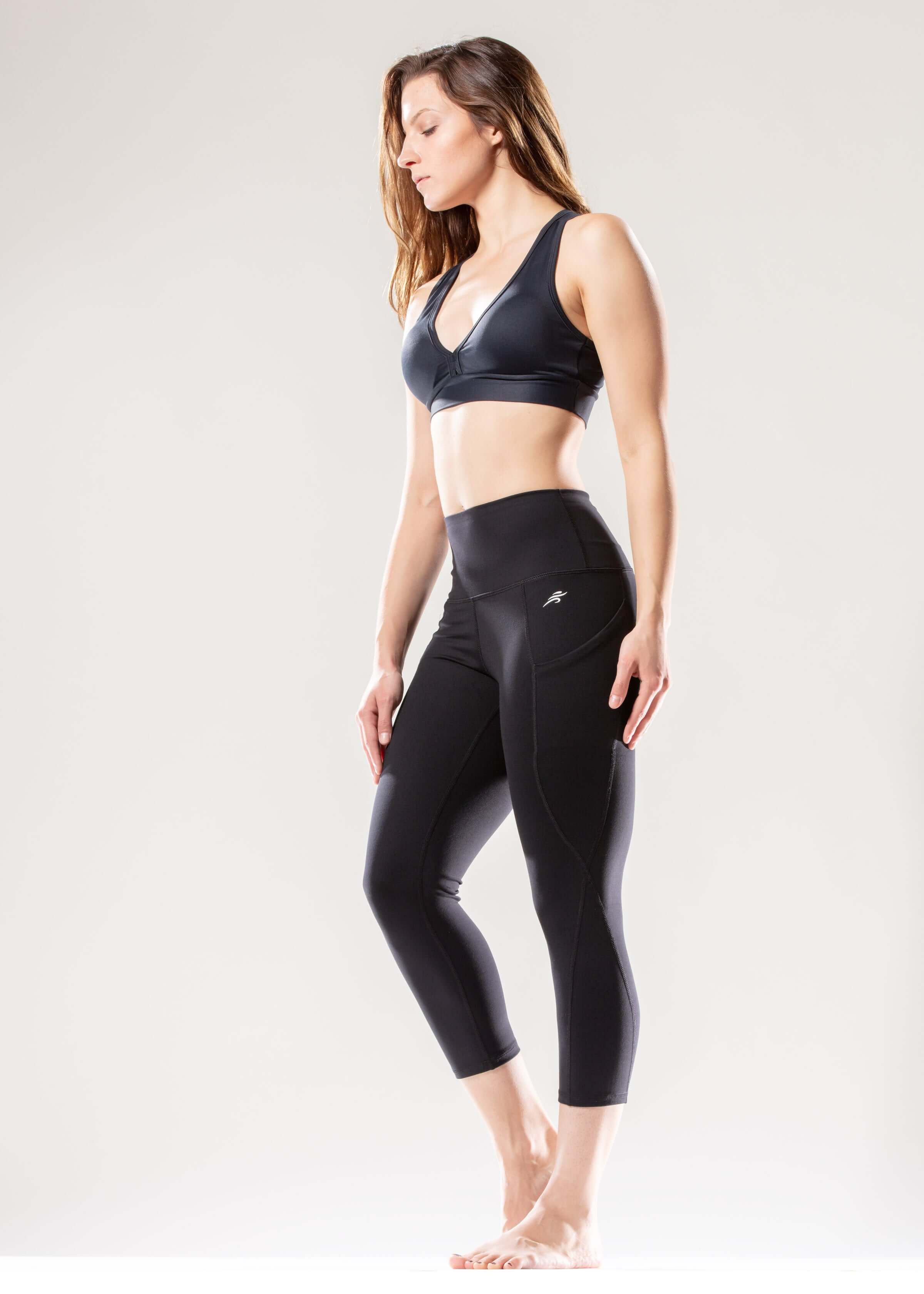 Jolie High-Waisted Capri Leggings with Hip Pockets by Jupiter Gear