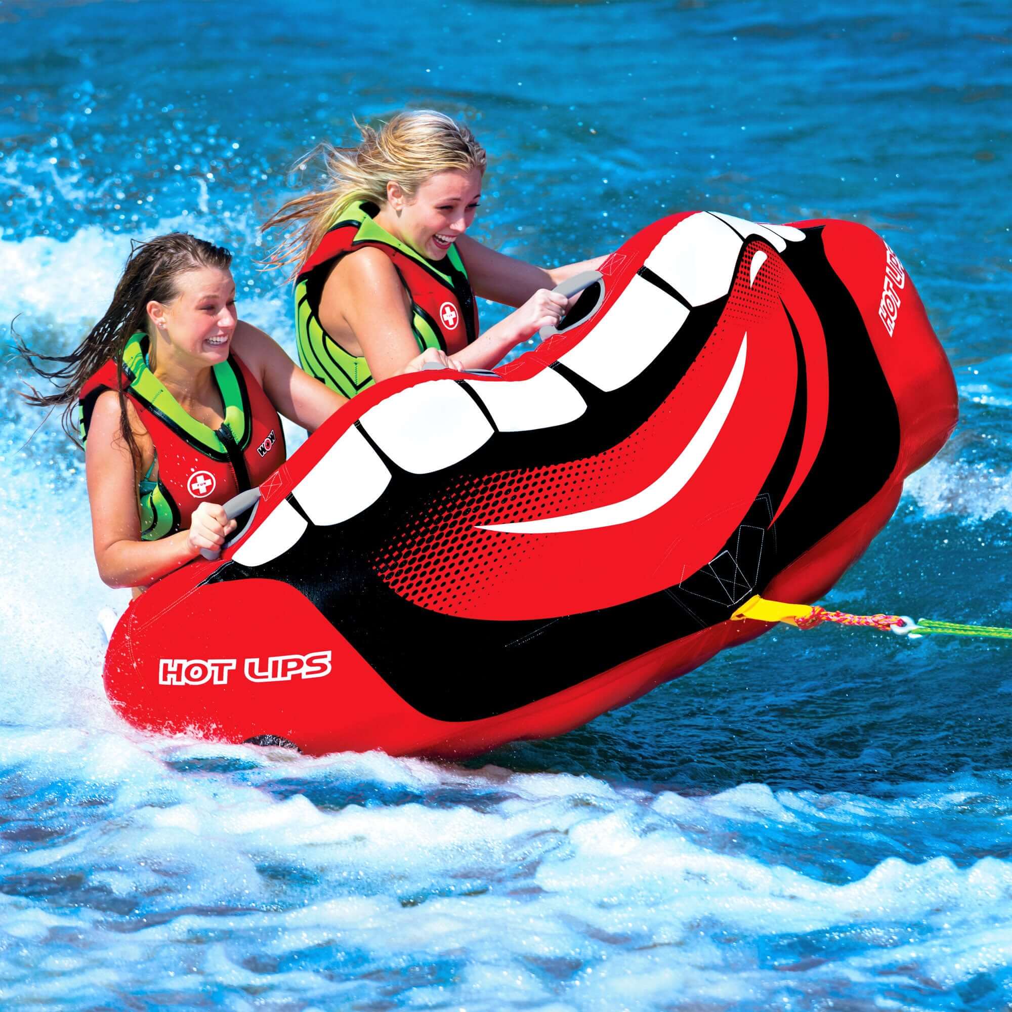 WOW Sports Hot Lips 2 Person Towable Water Tube For Pool and Lake by Jupiter Gear