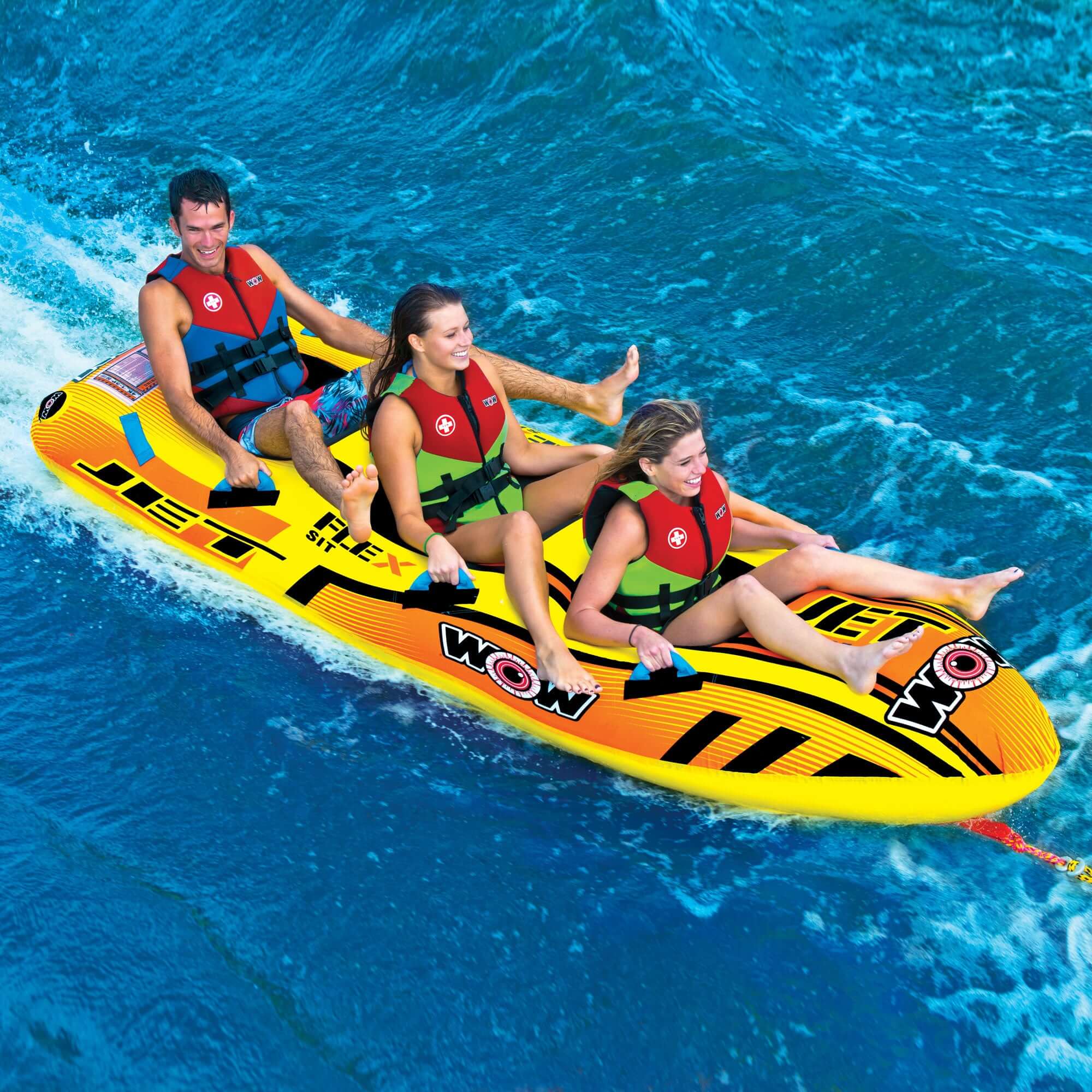 WOW Sports Jet Boat 3 Person Towable Water Tube For Pool and Lake (17-1030) by Jupiter Gear