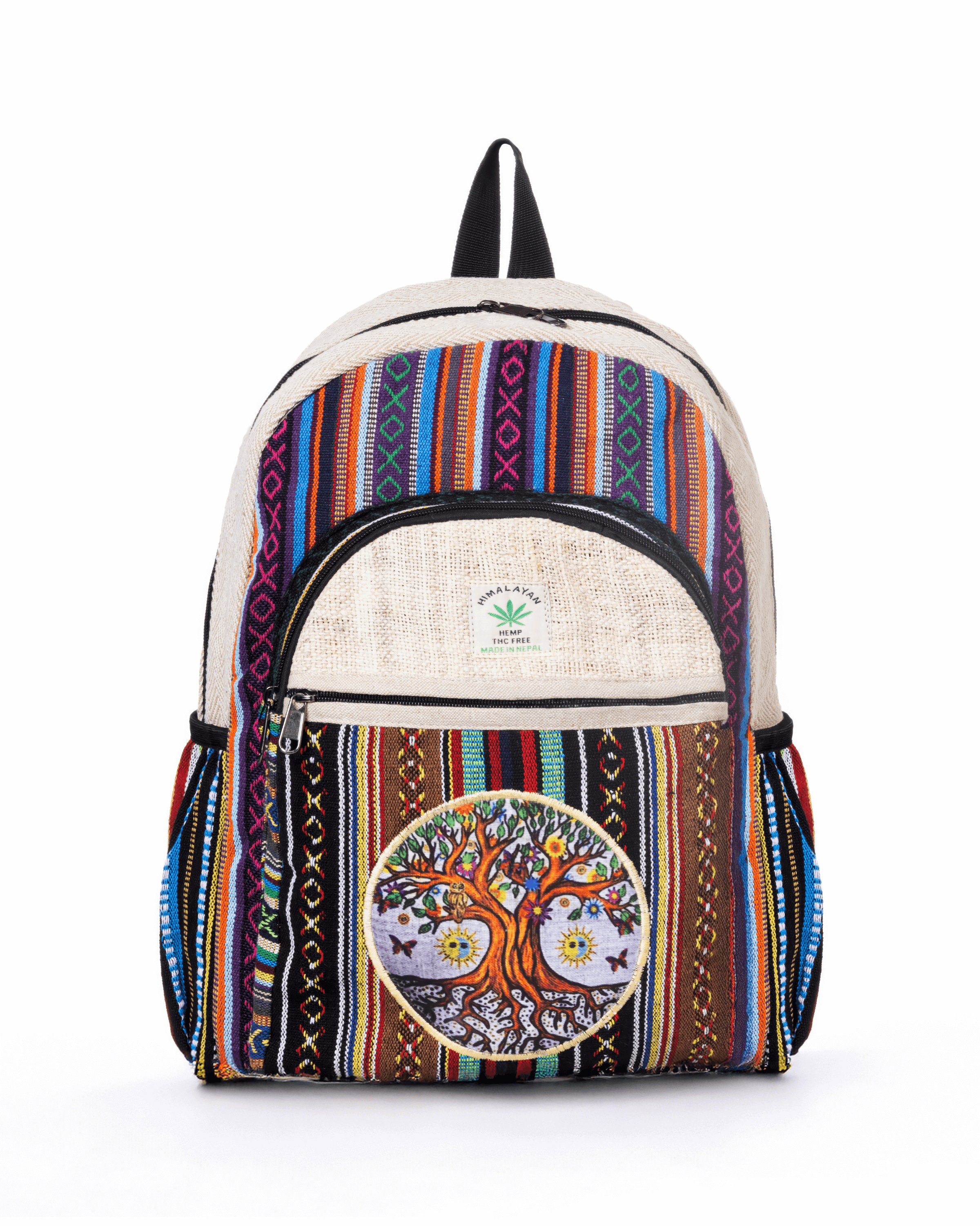 Kathmandu Collection Handmade Cotton and Hemp Tree of Life Backpack by Jupiter Gear