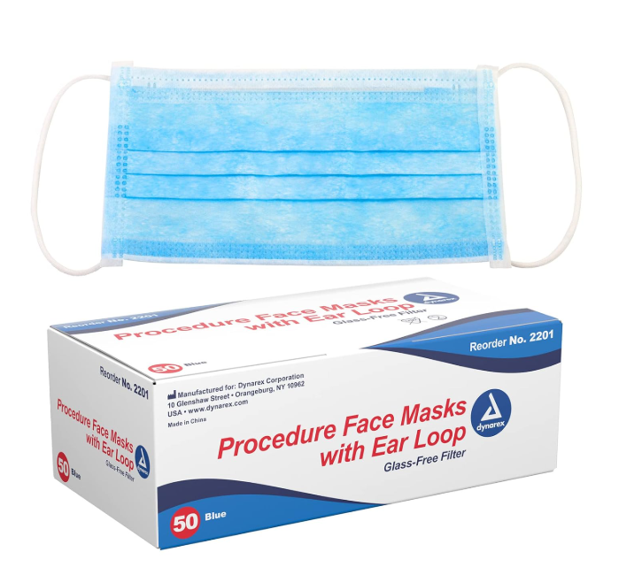 Dynarex Procedure Face Mask w/ Ear Loop